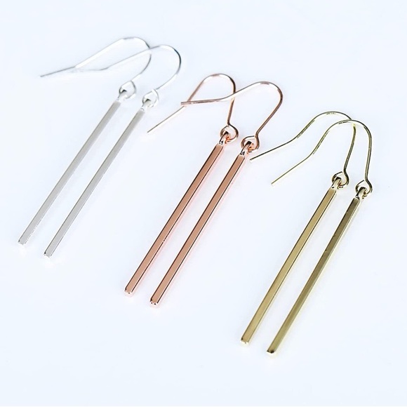 Necklace & Earrings Simple Karma Pull Through w/Bar Set - Picture 6 of 6